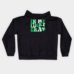 In My Lucky Era Retro Disco Shamrock Happy St Patricks Day Kids Hoodie